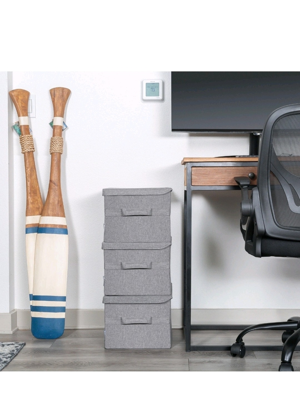 Allspace Collapsible Fabric Storage Organizer, 3 Pack Gray 15.5"Lx11.3"Wx8.7"H - Picture 6 of 9